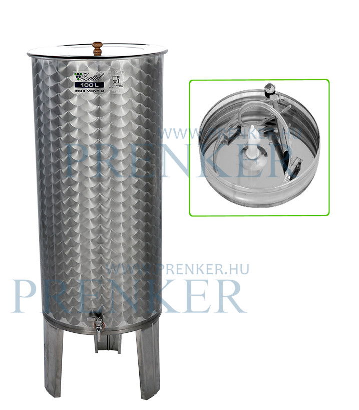 Úszófedeles INOX bortartály, 100 l - pumpás szettel termék fő termékképe