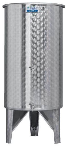 Úszófedeles INOX bortartály, 250 l - 2 csapos termék fő termékképe