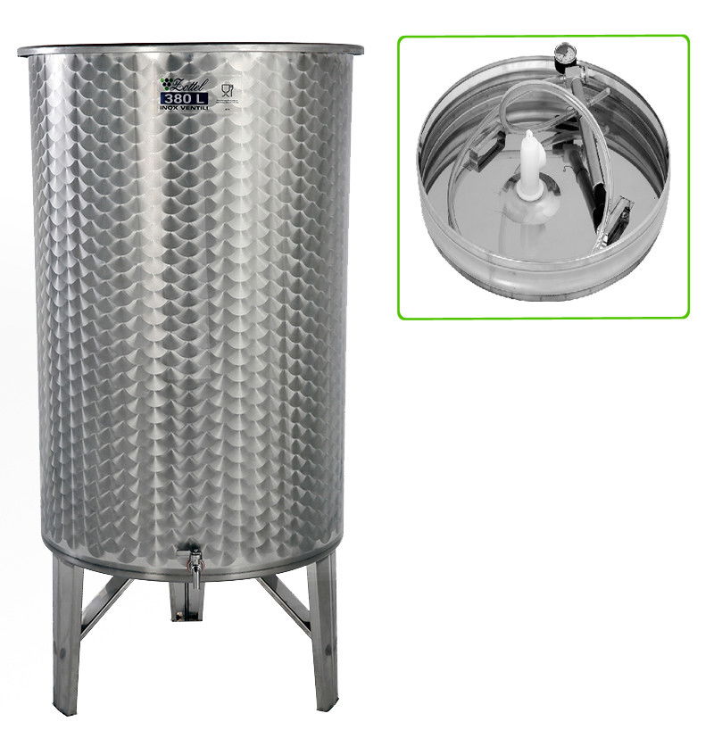 Úszófedeles INOX bortartály, 380 l - 1 csapos, pumpás szettel termék fő termékképe