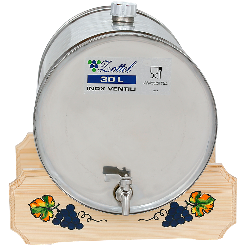 INOX pálinkás tartály, 30 l - fekvő termék fő termékképe