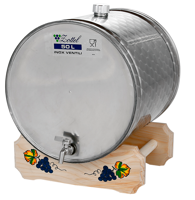 INOX pálinkás tartály, 50 l - fekvő termék fő termékképe