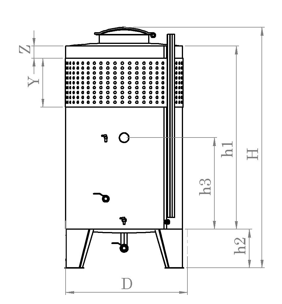Zárt INOX bortartály, 600 l hűtőpalásttal termék fő termékképe