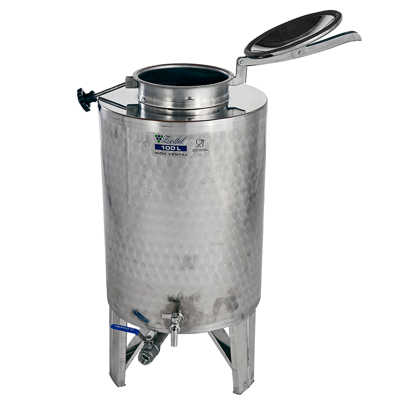INOX pálinkás és olaj tartály, 100 l - INOX csappal termék fő termékképe