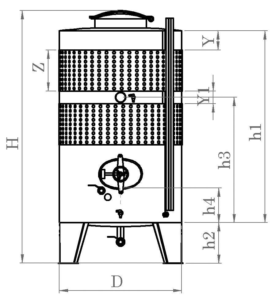 Zárt INOX bortartály, 2000 l dupla hűtőpalásttal termék fő termékképe