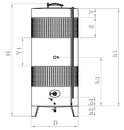 Zárt INOX bortartály, 4850 l dupla hűtőpalásttal termék fő termékképe